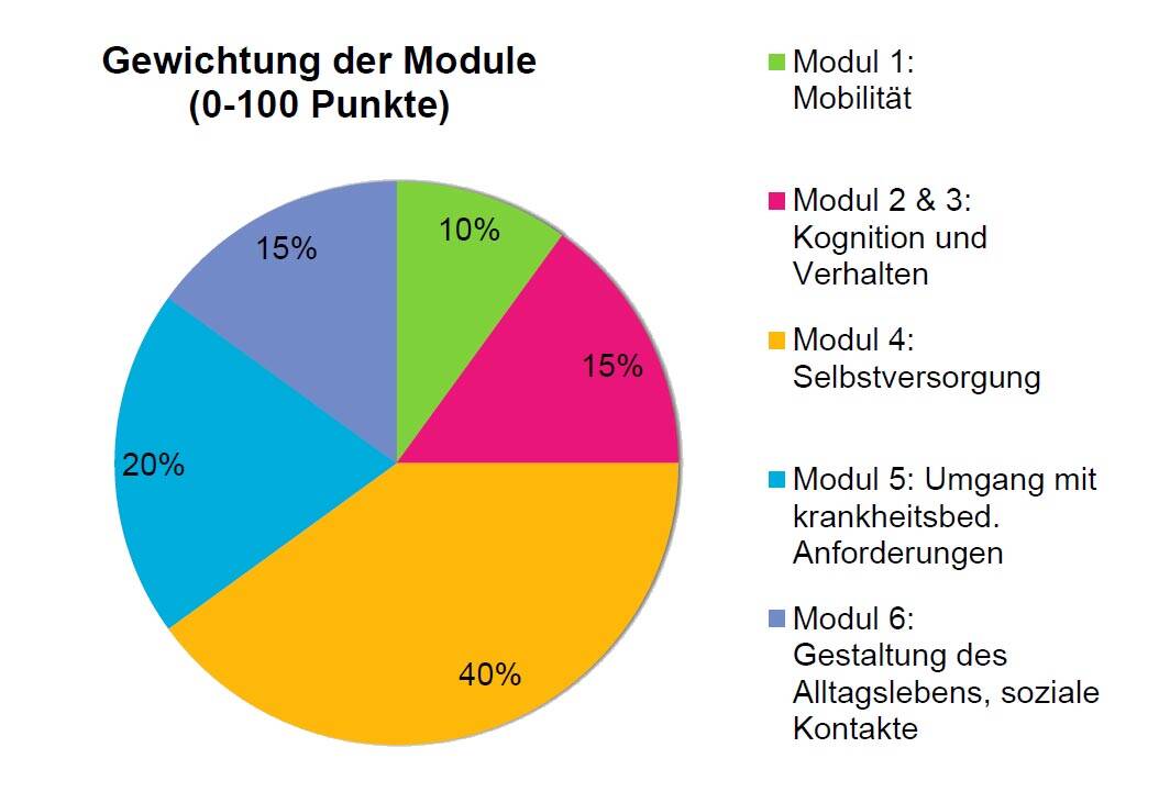 Übersicht der Gewichtung der einzelnen Module
